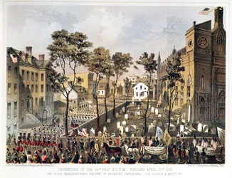 Departure of the 69th Regiment, N.Y.S.M., April 23rd 1861, the Irish Headquarters Around St. Patrick